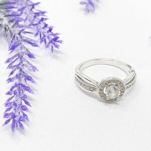 NEW Genuine CZ Hand-Set Silver Tone Signed RS Covenant Fashion Ring